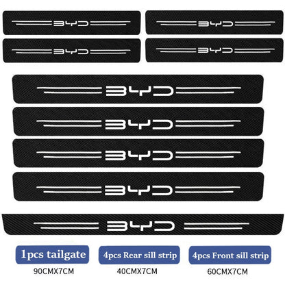 Car Door Sill Plate Protector Stickers For BYD M6 G3 G5 T3 13 F3 F0 S6 S7 E5 E6 L3 tang yuan atto3 song Covers Accessories