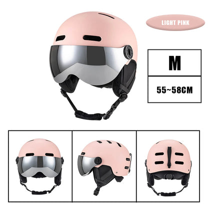 Skiing Helmet Snowboard Helmet With Detachable Glasses Winter Outdoor Sports Ski Helmet Safety Skateboard Skiing Snowboard Snow