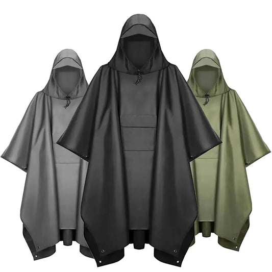 New 3 in 1 Outdoor Raincoat Waterproof Multifunction Rain Cover Lightweight Large Outdoor Rainwear Hiking Travel
