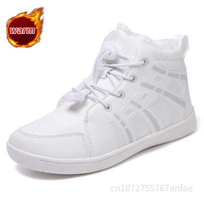 Boys Girls Snow Boots Waterproof Winter Shoes Kids Barefoot Shoes Winter Wide Toe Sneakers Warm Snow Boots Lightweight Non-slip
