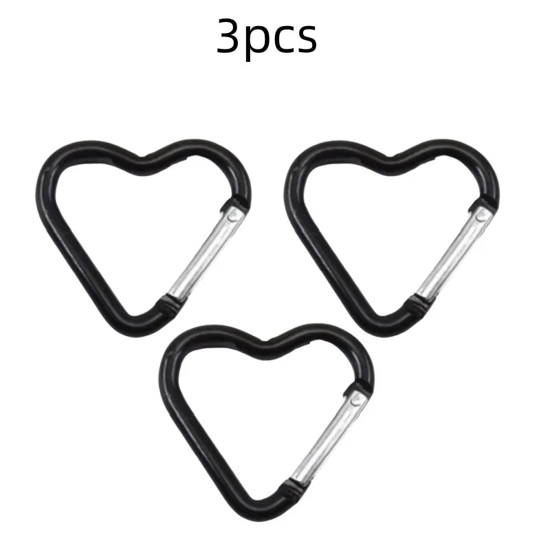 Outdoor Carabiner Heart Shape Keychain Clip Aluminum Alloy Rings Climbing Clips Spring Snap Hook Carabiner Durable