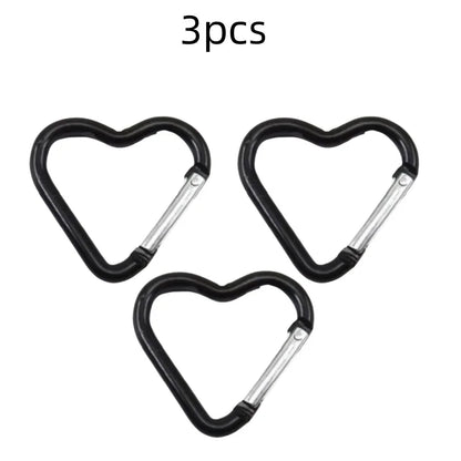 Outdoor Carabiner Heart Shape Keychain Clip Aluminum Alloy Rings Climbing Clips Spring Snap Hook Carabiner Durable