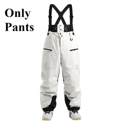 Winter New Skiing Pants Thickening Warm Ski Overalls Men Loose Snow Clothes Outdoor Windproof Snowboard Trousers Waterproof Pant