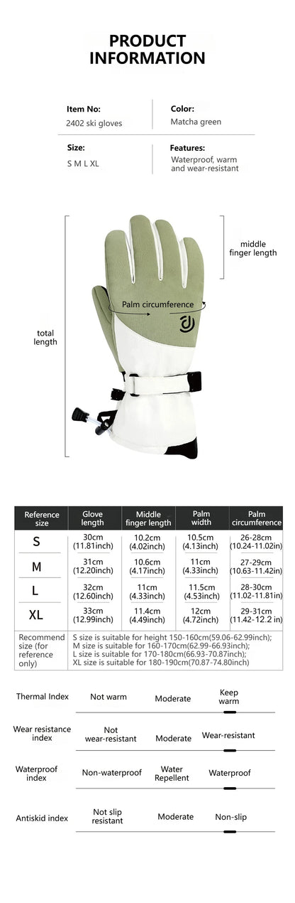 KoKossi Winter Non-slip Touch Screen Waterproof Snowboard Ski Gloves Thickened Windproof Cycling Fleece Warm Riding Gloves