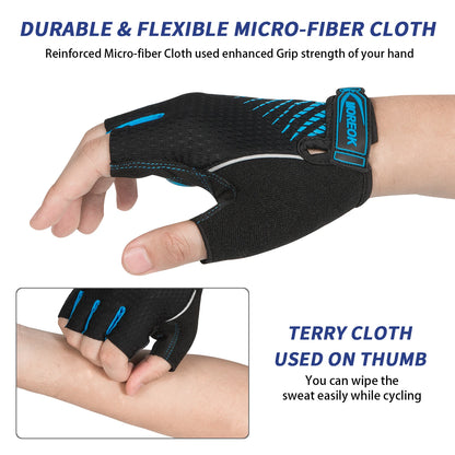 MOREOK Cycling Gloves,Breathable Bicycle Gloves,5MM Gel Pads Non-Slip Mountain Bike Gloves MTB Road Biking Gloves for Men Women
