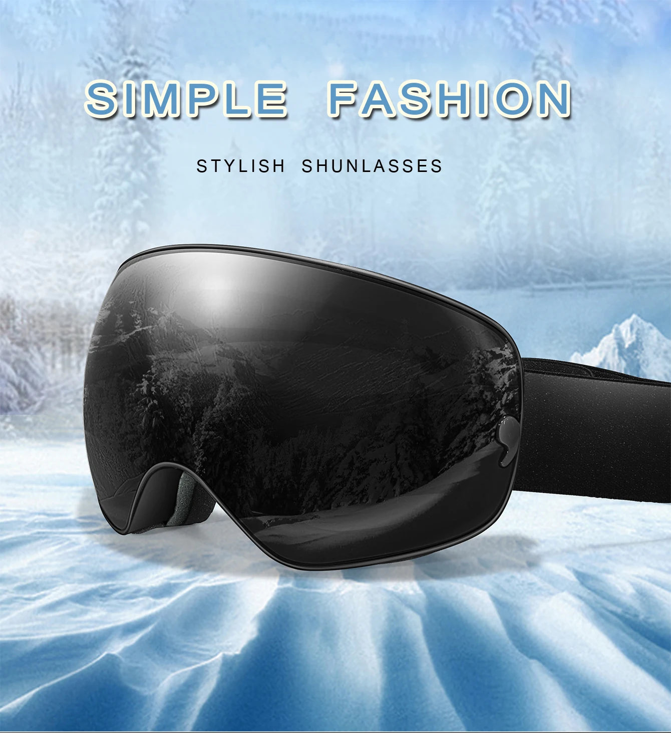 Anti-Fog SKI Goggles Snowboard Goggles UV400 with Night Vison Lens Men Women Teen Best Gift for Christmas and New Year