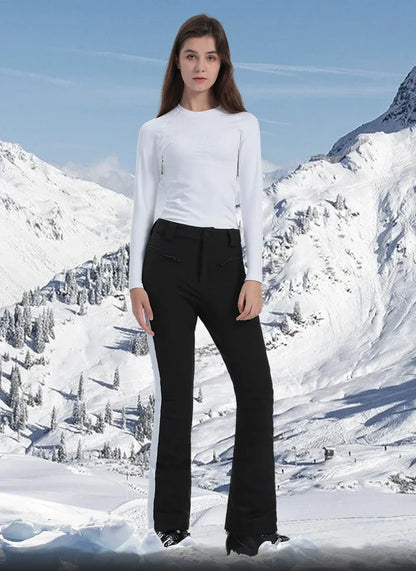 Ladies High Elasticity Skiing Pants Women Slim Winter Trousers 2025 Alpine Sport Ski Pants Outdoor Warm Waterproof Snow Clothes