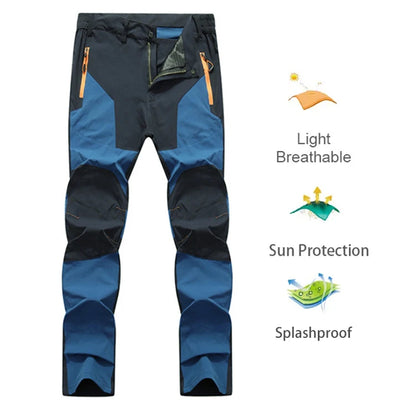 Men's UV Resistant Hiking Pants TRVLWEGO - Quick Dry Summer Camping Trousers Water Splash Prevention