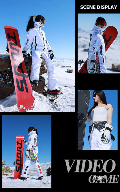 2024 Snowboarding Jackets Winter Oversize Ski Jacket Women Warm Windproof Waterproof Snowwear Detachable Skiing Snowboarding