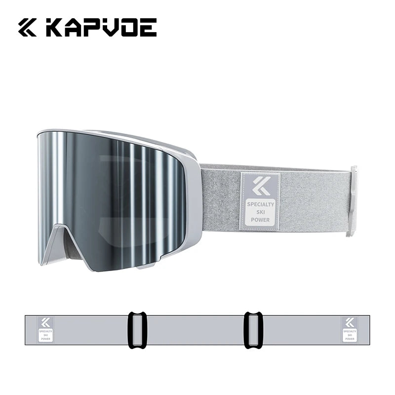 Kapvoe Photochromic Snow Goggles Men Ski Goggles Snowboard Anti-Fog Mask for Women UV400 Protection Glasses Snowmobile Winter