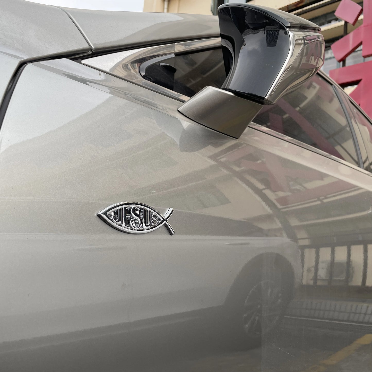 Metal Jesus Fish Stickers Applicable to Car Trunk, Fender and Rear Bumper, 3D Metal Stickers, Christian Badge