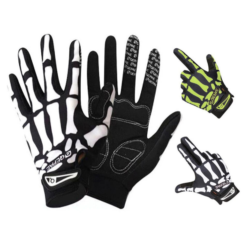 Skull Full Finger Knuckle Glove Anti-slip Mittens Motorcycle Cycling Winter Warm Mitten Unisex Sport Gloves Bicycle Equipment