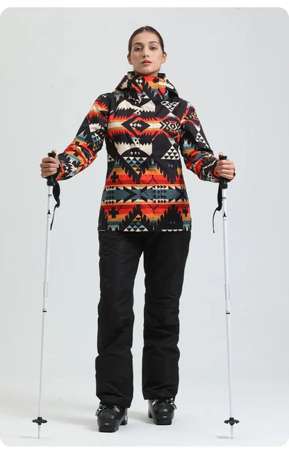 Skiing Hoodie Jacket Outdoor Warm Ski Coats Windproof Waterproof Ski Tops Women Sports Snowboard Jacket Winter New Snow Clothing