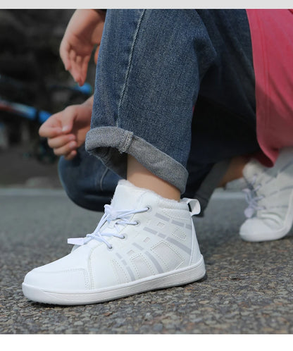 Boys Girls Snow Boots Waterproof Winter Shoes Kids Barefoot Shoes Winter Wide Toe Sneakers Warm Snow Boots Lightweight Non-slip