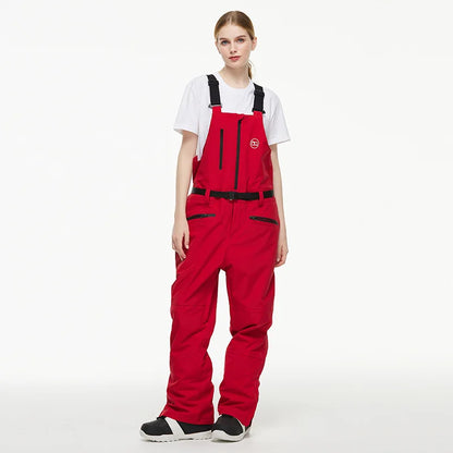 Men Women Ski Pants Winter Windproof Waterproof Reflective Warm Breathable Ski Overalls Pants Female Male Loose Snowboard Pants