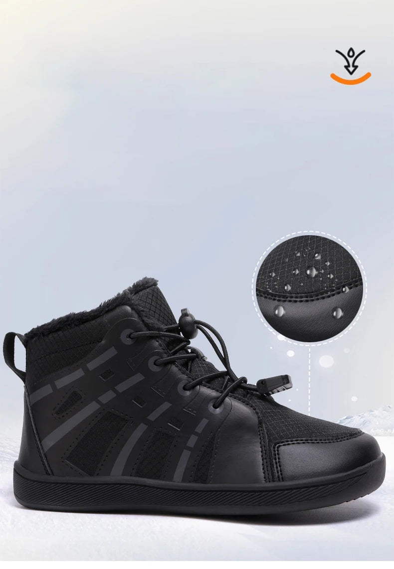 Boys Girls Snow Boots Waterproof Winter Shoes Kids Barefoot Shoes Winter Wide Toe Sneakers Warm Snow Boots Lightweight Non-slip