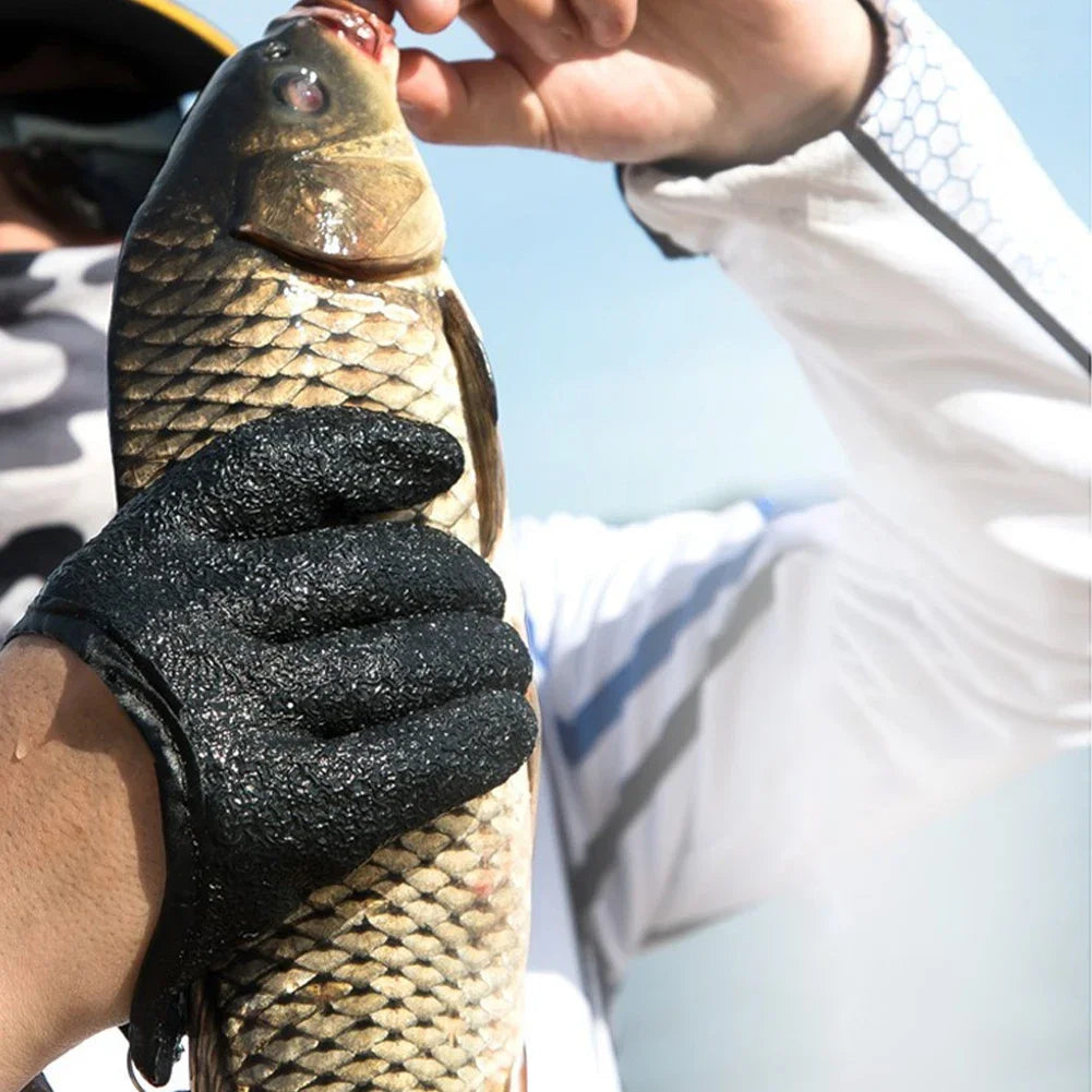 Fishing Gloves Catch Fish Anti-slip Durabl Knit Full Finger Waterproof Work Cutproof Glove Clasp Left Right Apparel Protect Hand