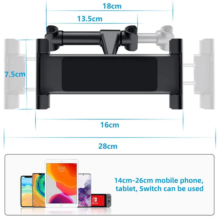 Car Rear Seat Bracket Car mobile phone holder Car rear headrest bracket Snap on flat bracket Automotive interior modification