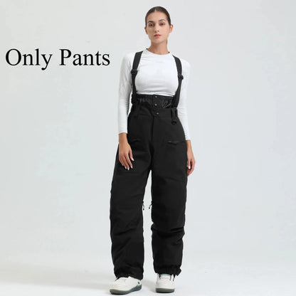 New Unisex Ski Pants Women Windproof Waterproof Snow Strides Warm Breathable Thickened Winter Outdoor Snowboarding Trousers