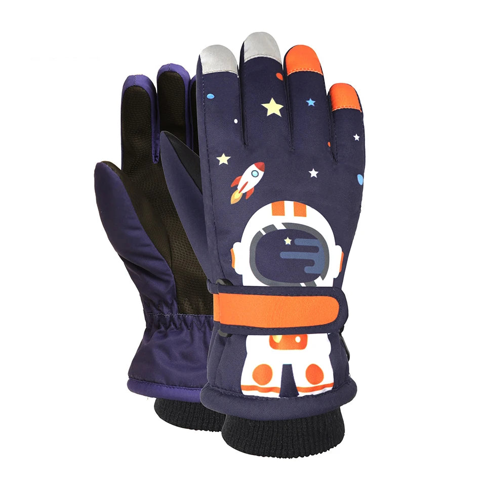 KoKossi Winter Children Ski Gloves Keep Finger Warm Thicken Waterproof Snowboard Snow Kids Gloves For Boys Girls Windproof