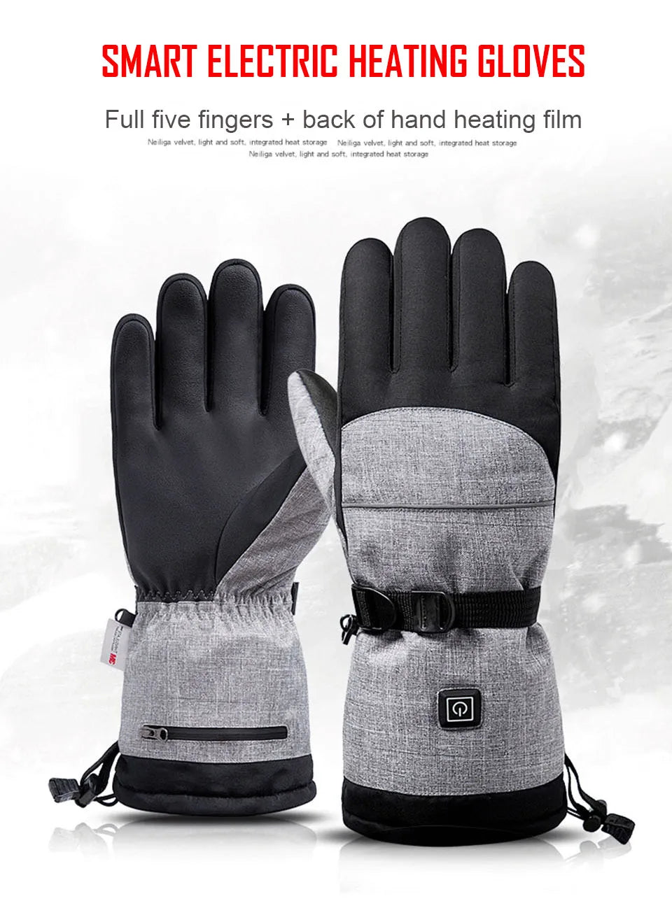 Winter Gloves 3M Cotton Heating Hand Warmer Electric Thermal Gloves Waterproof Snowboard Cycling Motorcycle Bicycle Ski Outdoor
