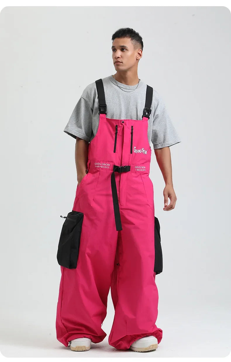 2025 New Loose Skiing Pants Outdoor Windproof Waterproof Woman Ski Overalls Men Winter Snowboard Sports Clothes Couple Snow Pant
