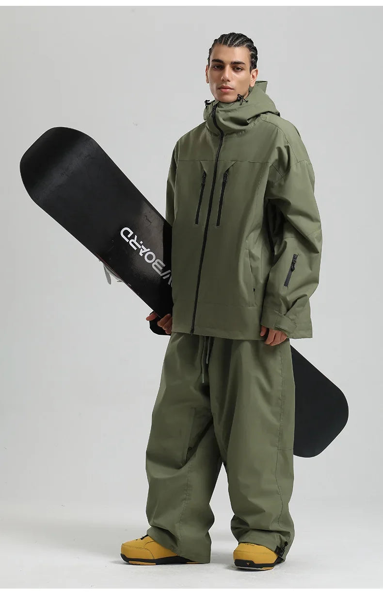New Men Ski Jacket Waterproof Windproof Warm Breathable Snowboarding Coat 2025 Winter Sports Unisex Polyester Skiing Top Outdoor