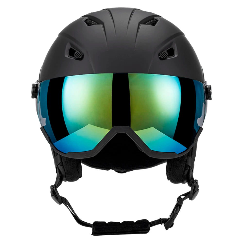 Integrated Ski Helmet Men and Women Snowboard Helmet with Removable Visor Goggles