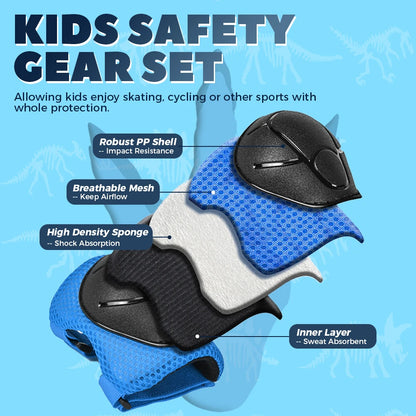 VICTGOAL Kids Bicycle Helmet Child Sports Safety Cycling Protection Knee Elbow Pad Sets Balance Bike Roller Skating Helmet Guard