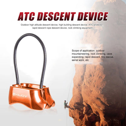 Hiking Descent Device Rock Climbing Camping Tool ATC Belay Rappel 25KN Outdoor for Family Outdoor Camping Accessories