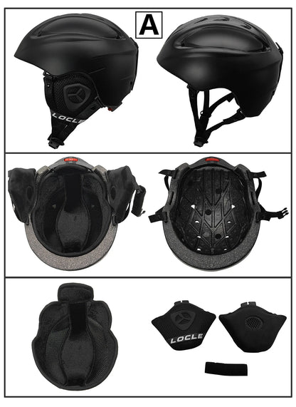 LOCLE Ski Helmet Men Women Integrally-molded Children Kids Skiing Helmet Skateboard Ski Snowboard Motorcycle Snowmobile Helmet