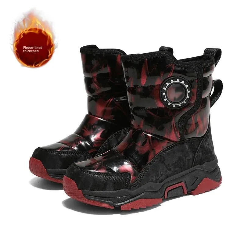 Winter Children's Cotton Shoes Anti-Slip Ice Claw High-Top Waterproof Fleece-Lined Snow Boots for Girls And Boys Hot Sale Of The