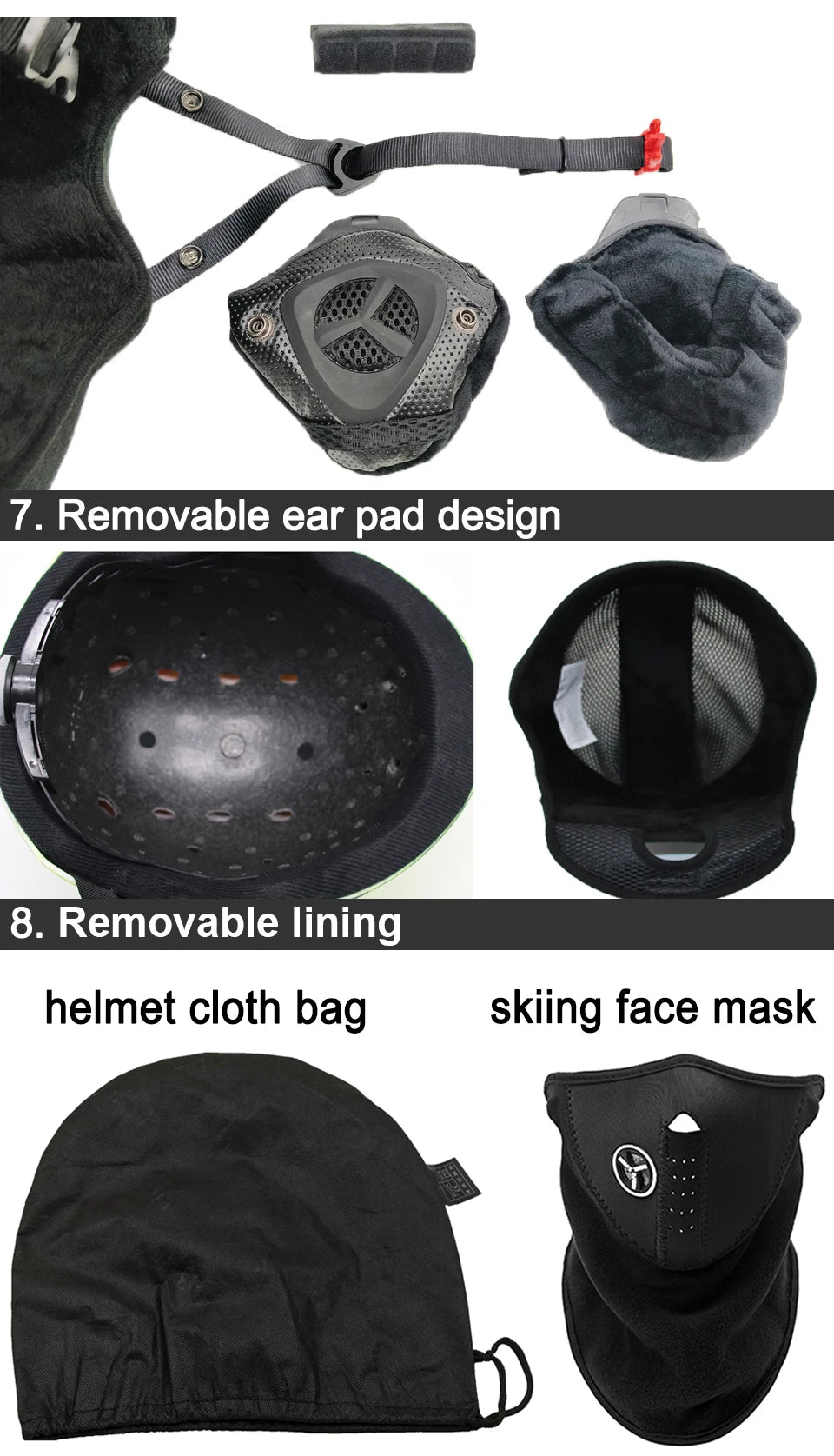 LOCLE Men Skiing Helmet Women Children Boys Girls Ski Helmet Skating Skateboard Snowmobile Motorcycle Helmets Size 52-64cm