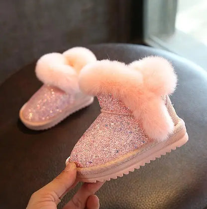 2023 Winter Kids Fashion snow boots thick Child Genuine Leather warm plush soft bottom baby girls boots winter ski boot for baby
