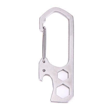 Carabiner Keychain Hook Outdoor Stainless Steel Carabiner Cap Lifter Hex Driver Bottle Opener Keychain Ring Climbing Accessorie