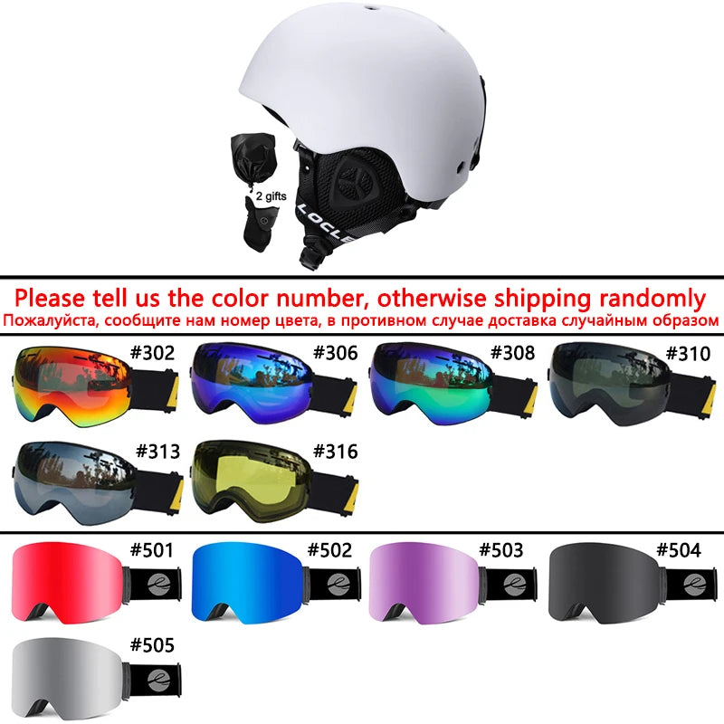 LOCLE Ski Helmet Men Women Integrally-molded Children Kids Skiing Helmet Skateboard Ski Snowboard Motorcycle Snowmobile Helmet