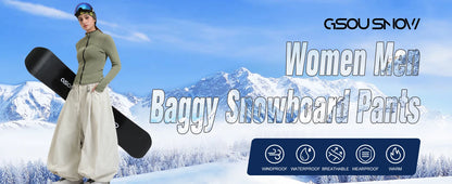 GSOU SNOW Plus Size Winter Ski Trousers Super Baggy Men Snowboard Clothes Women Snow Pants Outdoor Sports Winterproof Breathable