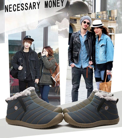 Men Winter Shoes Solid 3 Colors Men's Snow Boots Plush Inside Bottom Keep Warm Waterproof Ski Boots Plus Size 36 - 48