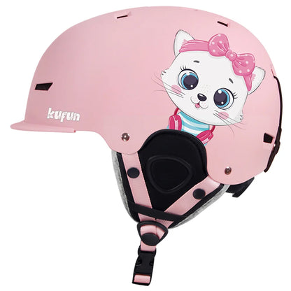 KUFUN Ski Helmet Snow Sports Snowboard Skiing Skateboard Skating Cute Animal Women Men Adult Kids Winter Safety Children