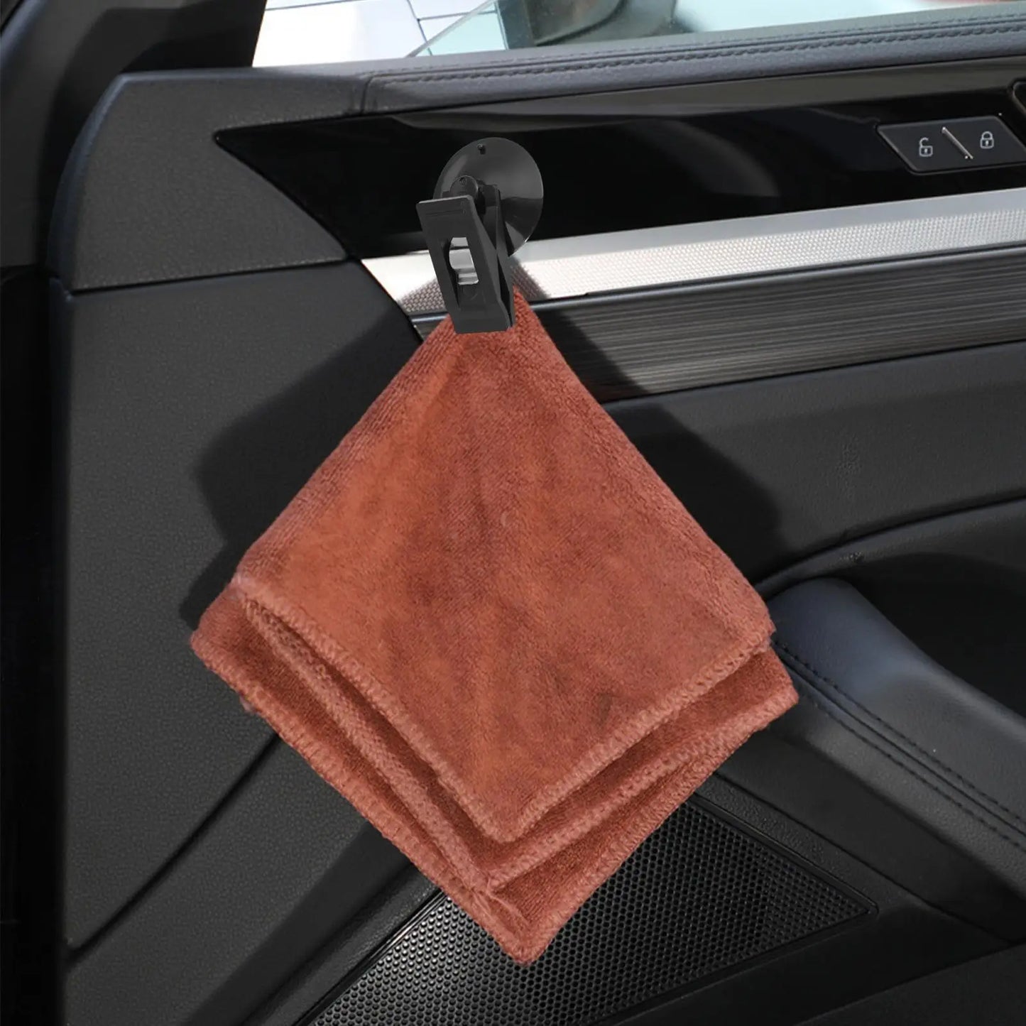 1-2 Pair Car Interior Window Clip Mount Black Suction Cap Clip Plastic Sucker Removable Holder For Sunshade Curtain Towel Ticket