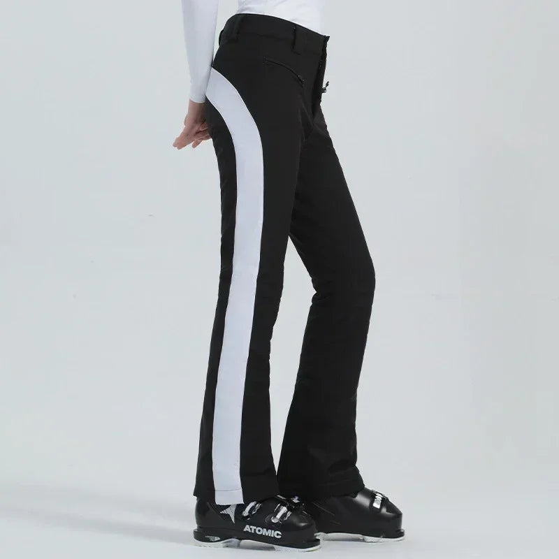 Ladies High Elasticity Skiing Pants Women Slim Winter Trousers 2025 Alpine Sport Ski Pants Outdoor Warm Waterproof Snow Clothes
