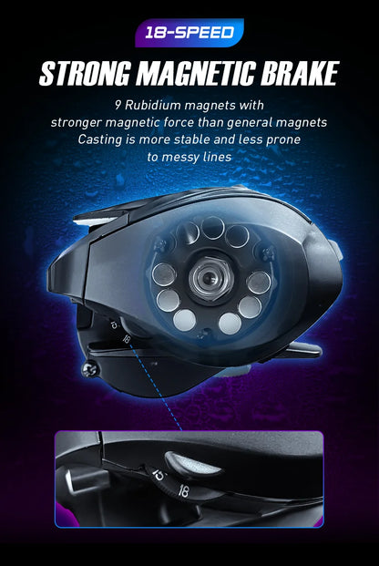 SEASIR Cast-X Baitcasting Reel 7.3:1 HS Gear Ratio Aluminum Double Spool Carbon Grip Metal BFS Micro Fresh Seawater Fishing Coil