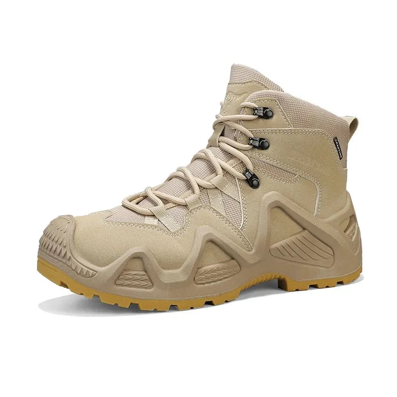 Cross-Border Autumn/Winter High-Top Men's Outdoor Non-Slip Climbing Boots Plus Size Thickened Warm Cotton Shoes Fleece-Lined