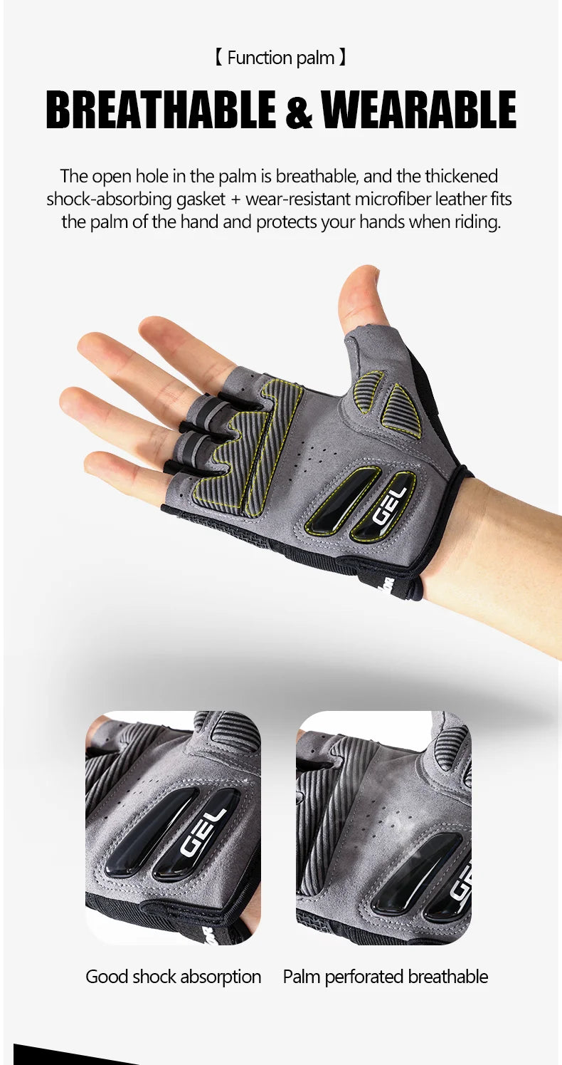 Half-Finger Men'S And Women'S Cycling Gloves Liquid Silicone Shock-Absorbing Breathable Sports Bike Fitness Gloves Hiking Gloves