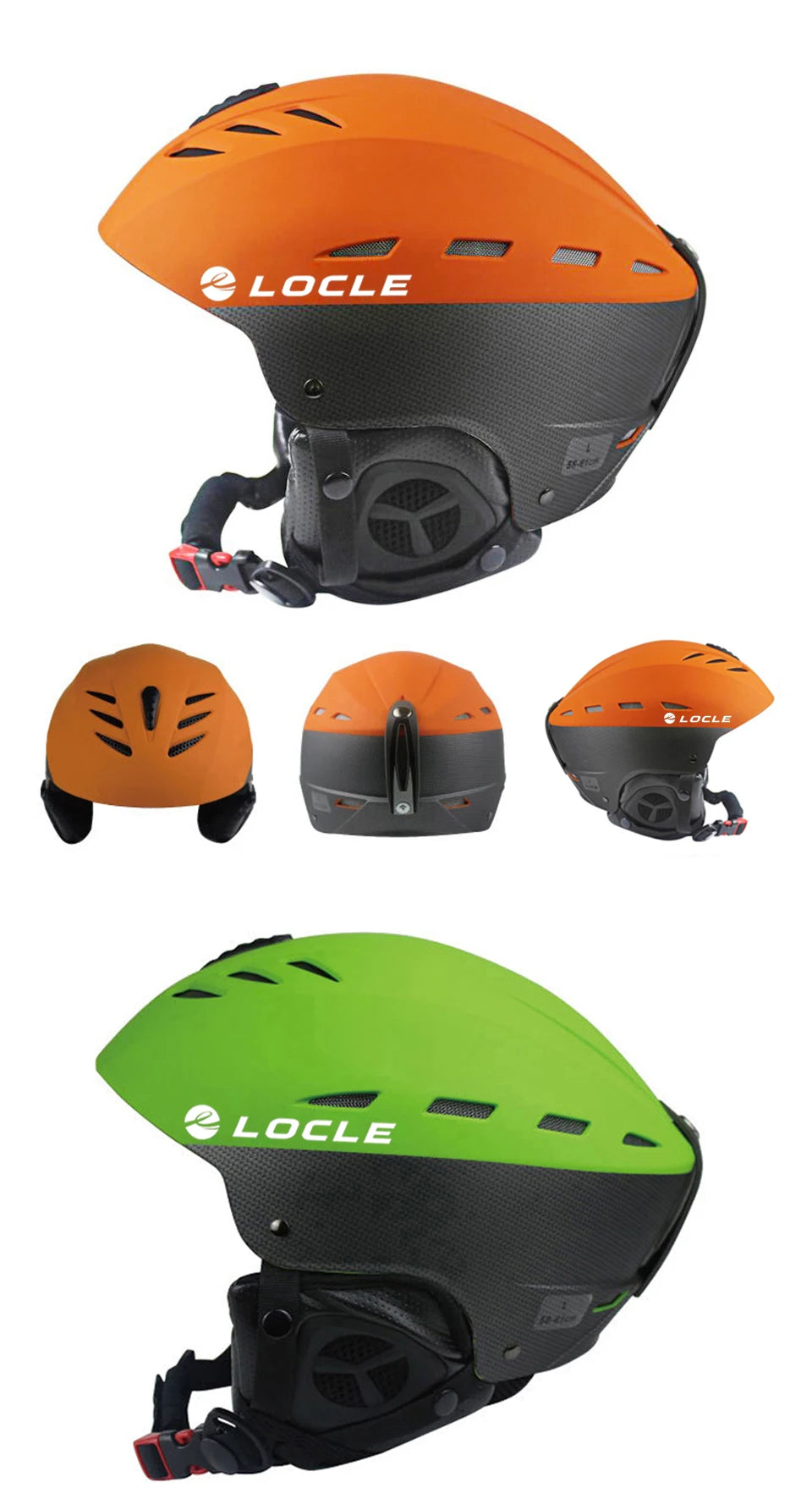 LOCLE Men Skiing Helmet Women Children Boys Girls Ski Helmet Skating Skateboard Snowmobile Motorcycle Helmets Size 52-64cm