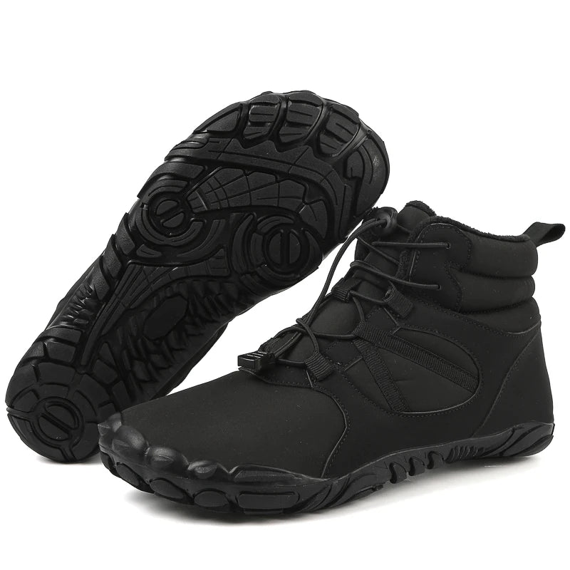 Men's Ski Shoes Snow Boots High Top Outdoor Hiking Cotton Shoes Waterproof Warm Non-slip Wear-resistant Work Boots Size 36-47