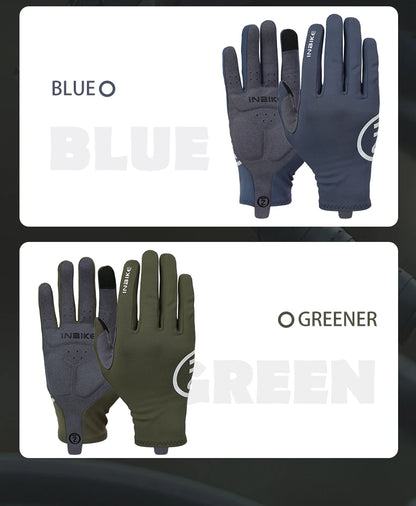 INBIKE 2024 Cycling Gloves Gel Padded for Men Autumn Winter Fleece Road Bike Gloves MTB Full Finger Touchscreen Bike Accessories