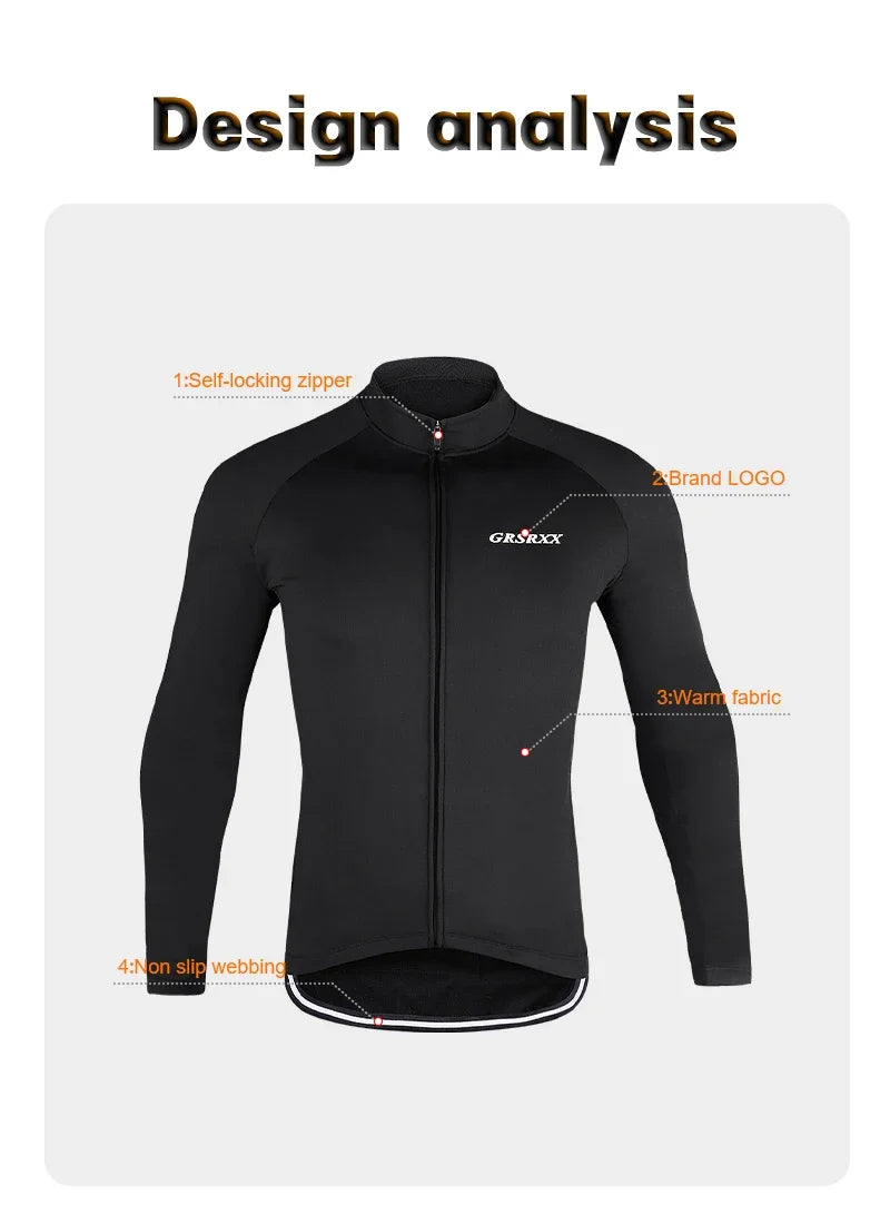 GRSRXX Thermal Winter Cycling Jacket MTB Bike Coat Bicycle Coat Sleeveless  Long Sleeve Clothing Cycling Jersey Ciclismo Unisex