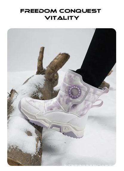Winter Children's Cotton Shoes Anti-Slip Ice Claw High-Top Waterproof Fleece-Lined Snow Boots for Girls And Boys Hot Sale Of The