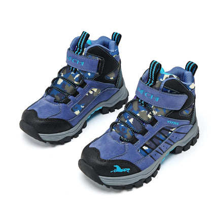 Kids Hiking Boots Boys Girls Outdoor Walking Climbing Sneaker Comfortable Snow Shoes Hiker Boot Antiskid Steel Buckle Sole